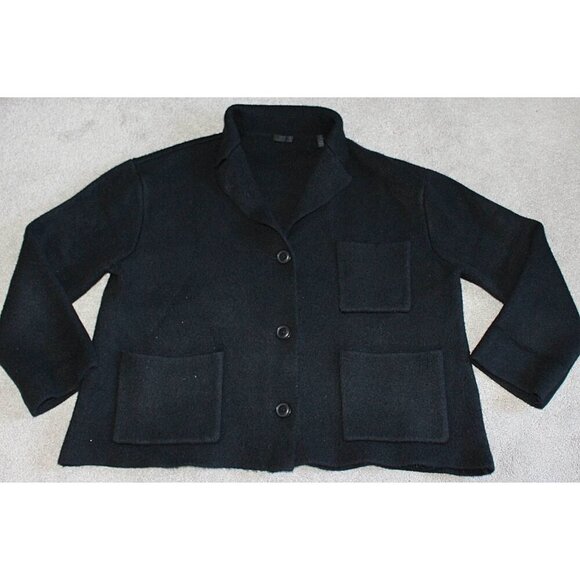 ATM - Large Oversize - Novelty Blend Sweater Jacket (Coatigan) in Black - Picture 7 of 13